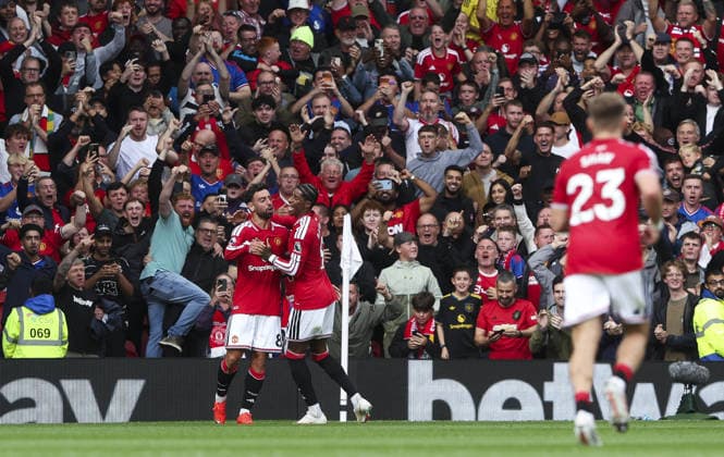Manchester United, ManU v Ipswich Town, FA Premier League 30.08.26 Manchester United v Ipswich Town, FA Premier League Bradley Ormesher The Times Bruno Fernandez of Manchester United scores and celebrates scoring his teams 1st goal. 1-1  Copyright: xBradleyxOrmesherx NINTCHDBPICT001104391931
