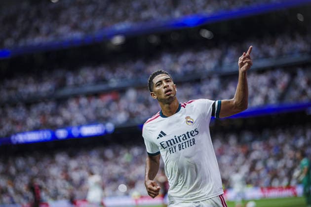Real Madrid CF v Malaga CF - LaLiga MADRID, SPAIN - AUGUST 30: Jude Bellingham of Real Madrid CF celebrates his goal during the LaLiga EA Sports match between Real Madrid CF and Malaga CF at Bernabeu Stadium on August 30, 2026 in Madrid, Spain. Pablo Garcia Sacristan Anadolu Madrid Spain. Editorial use only. Please get in touch for any other usage.  Copyright: x2026xAnadoluxPabloxGarciaxSacristanx