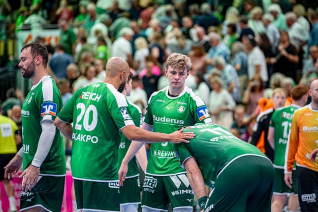 OPEL Handball Bundesliga HSG Wetzlar vs. SG BBM Bietigheim, August 30, 26 Cyrill Akakpo HSG Wetzlar, 20, Tristan Kirschner HSG Wetzlar, 5, Petter Oeverby HSG Wetzlar, 11, Nikolaj Laesoe, HSG Wetzlar, 32 OPEL Handball Bundesliga: HSG Wetzlar vs. SG BBM Bietigheim, Wetzlar, August 30, 2026 Copyright: xBEAUTIFULxSPORTS Roeczeyx