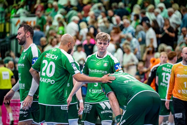 OPEL Handball Bundesliga: HSG Wetzlar vs. SG BBM Bietigheim, August 30, 2026; Cyrill Akakpo (HSG Wetzlar), 20; Tristan Kirschner (HSG Wetzlar), 5; Petter Oeverby (HSG Wetzlar), 11; Nikolaj Laesoe, HSG Wetzlar, 32 OPEL Handball Bundesliga: HSG Wetzlar vs. SG BBM Bietigheim, August 30, 2026 Copyright: xBEAUTIFULxSPORTS Roeczeyx