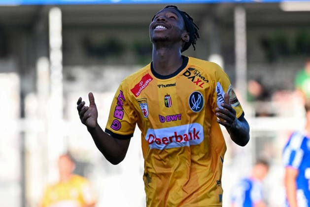 SOCCER - BL, Hartberg vs Ried HARTBERG,AUSTRIA,30.AUG.26 - SOCCER - ADMIRAL Bundesliga, TSV Hartberg vs SV Ried. Image shows the rejoicing of Evan Eghosa Aisowieren (Ried).  GEPAxpictures xAvnixRetkoceri
