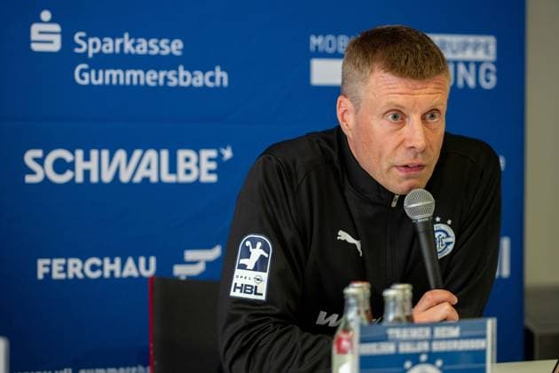 Guðjon Valur Sigurðsson, Head Coach, VfL Gummersbach, VfL Gummersbach vs. SC Magdeburg, Opel Handball Bundesliga, Men, Matchday 1, August 30, 2026, Gummersbach, North Rhine-Westphalia, Germany Copyright: xkolbert-press MartinxWdziecznyx