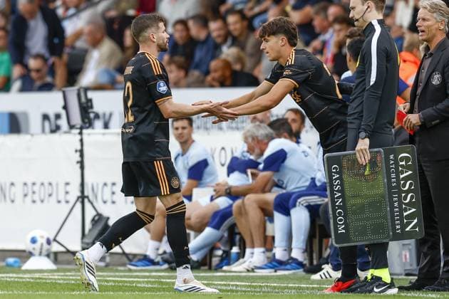 VELSEN, 30-08-2026 , BUKO Stadium , season 2026 2027 , Dutch Eredivisie football , match between Telstar and Ajax , picture shows Ajax player Jofre Torrents comes on as a substitute for Ajax player Caio Henrique Telstar - Ajax  x206253312x Copyright: