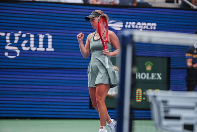 US Open tennis tournament - Day 1 Veronika Erjavec of Slovenia reacts against Jasmine Paolini of Italy during the Women™s Singles round one of the US Open Tennis Championships at the USTA Billie Jean King National Tennis Center in Flushing Meadows, New York, USA, 30 August 2026. The 2026 US Open tournament runs from 23 August through 13 September. FLUSHING MEADOWS NEW YORK United States  Copyright: xOlgaxFedorovax