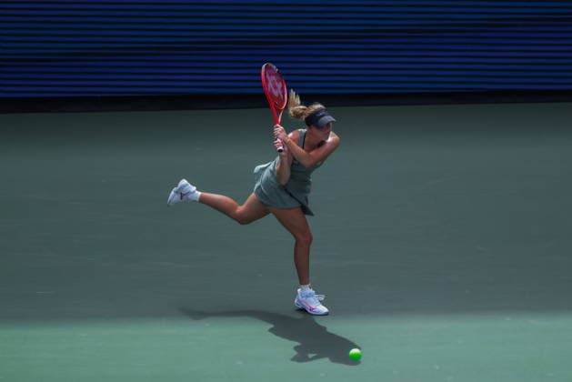 US Open tennis tournament - Day 1 Veronika Erjavec of Slovenia in action against Jasmine Paolini of Italy during the Women™s Singles round one of the US Open Tennis Championships at the USTA Billie Jean King National Tennis Center in Flushing Meadows, New York, USA, 30 August 2026. The 2026 US Open tournament runs from 23 August through 13 September. FLUSHING MEADOWS NEW YORK United States  Copyright: xOlgaxFedorovax