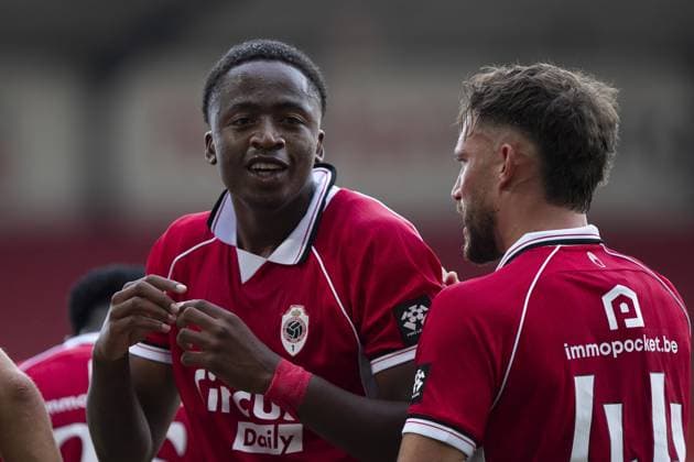 Antwerp s Snayer Porozo celebrates after scoring during a soccer match between Royal Antwerp FC and Sint-Truidense V.V., Sunday 30 August 2026 in Antwerp, on day 4 of the 2026-2027 Jupiler Pro League first division of the Belgian championship. KRISTOFxVANxACCOM  x184762635x