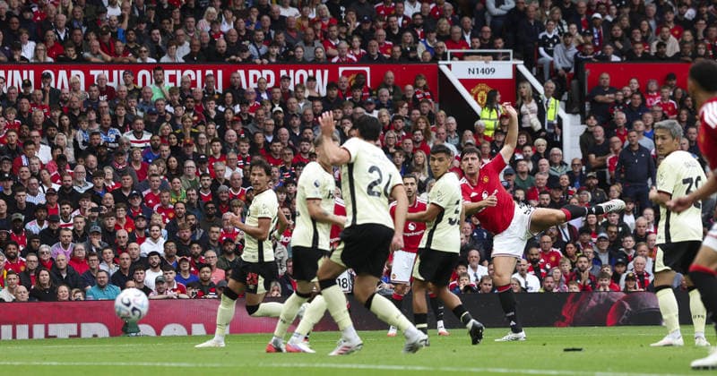 Manchester United, ManU v Ipswich Town, FA Premier League 30.08.26 Manchester United v Ipswich Town, FA Premier League Bradley Ormesher The Times Harry Maguire of Manchester United shot defelcts of SJacob Greaves of Ipswich Town for an own goal 2-1  Copyright: xBradleyxOrmesherx NINTCHDBPICT001104399032