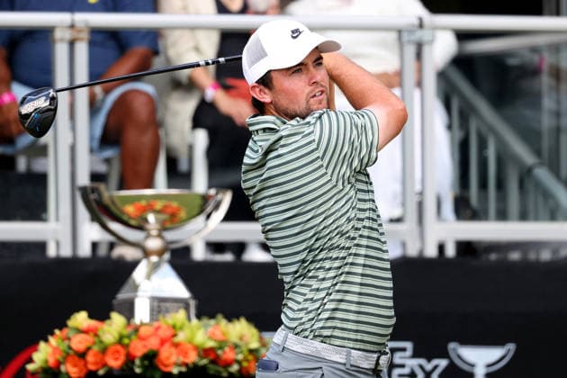 ATLANTA, GA - AUGUST 30: Alex Fitzpatrick of England hits his tee shot on hole 1 to start the fourth and final round of the PGA, Golf Herren Tour Championship on August 30, 2026 at East Lake Golf Club in Atlanta, Georgia. (Photo by David J. Griffin Icon Sportswire) GOLF: AUG 30 PGA Tour Championship EDITORIAL USE ONLY Icon9532608300106