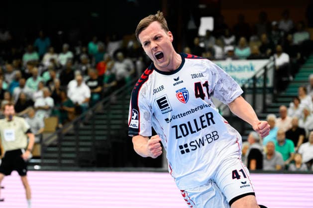 Wetzlar HBL 26 27 HSG Wetzlar SG BBM Bietigheim Till Hermann Bietigheim Celebration Joy Emotion Goal celebration Goal scorers Goal scorer Wetzlar Buderus Arena Germany