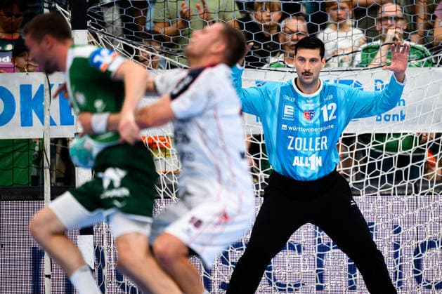 Wetzlar HBL 26 27 HSG Wetzlar SG BBM Bietigheim Goalkeeper Martin Tomovski Bietigheim Wetzlar Buderus Arena Germany