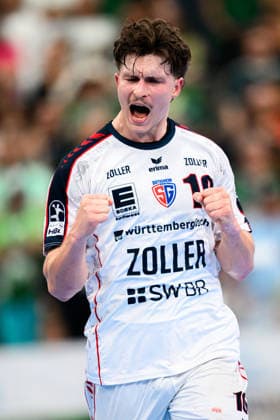 Wetzlar HBL 26 27 HSG Wetzlar SG BBM Bietigheim Jonas Josef Bietigheim Celebration Joy Emotion Goal Celebration Goal Scorers Goal Scorer Wetzlar Buderus Arena Germany