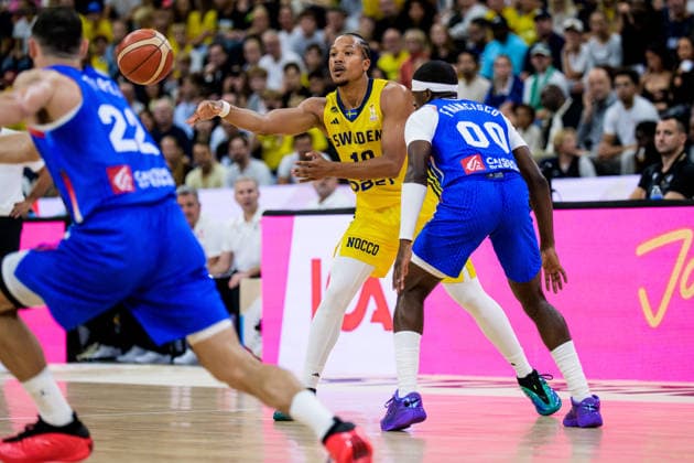 August 30, 2026: Melwin Pantzar of Sweden during the FIBA World Cup Qualifier basketball game between Sweden and France on August 30, 2026 in Stockholm. Photo by Joel Marklund, BILDBYRAN. Code: JM JM0848 bbeng basketball FIBA World Cup Qualifiers Sweden France  Copyright: JOELxMARKLUND BB260830JM057