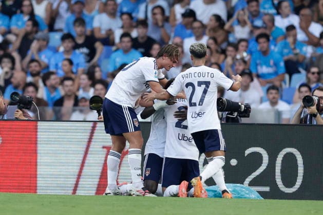Italy: Serie a football match SSC Napoli vs Como Como™s Croatian midfielder Martin Baturina celebrates after scoring a goal of 0-1 during the Serie A football match between SSC Napoli vs Como at the Diego Armando Maradona Stadium in Naples, on August 30, 2026. _BPH9351 Copyright: xAntonioxBalascox