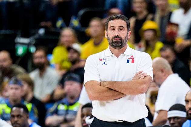August 30, 2026: Head coach Frederic Fauthoux of France during the FIBA World Cup Qualifier basketball game between Sweden and France on August 30, 2026 in Stockholm. Photo by Joel Marklund, BILDBYRAN. Code: JM JM0848 bbeng basketball FIBA World Cup Qualifiers Sweden France  Copyright: JOELxMARKLUND BB260830JM063