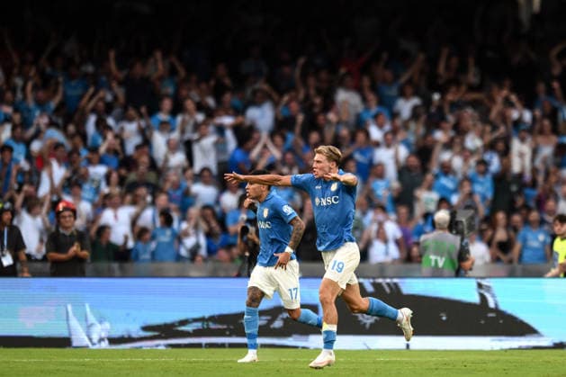 Ni Napoli 30 08 2026 - campionato di calcio serie A Napoli-Como foto Nicola Ianuale Image nella foto: esultanza gol Rasmus Hojlund 