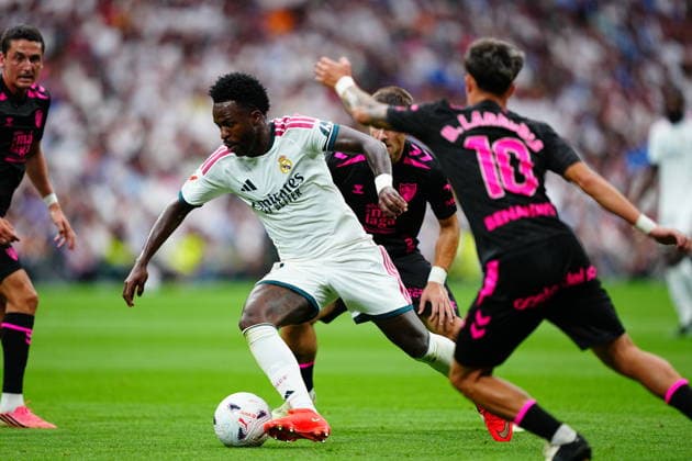 Real Madrid v Malaga - LaLiga EA Sports 2026 27 Vinicius Junior of Real Madrid CF is seen in action during the LaLiga EA Sports 2026 27 match between Real Madrid CF and Malaga CF at Santiago Bernabeu on August 30, 2026 in Madrid, Spain. Madrid Santiago Bernabeu Madrid Spain Copyright: xGokhanxTanerx xPSxImagesxGokhanxTanerx