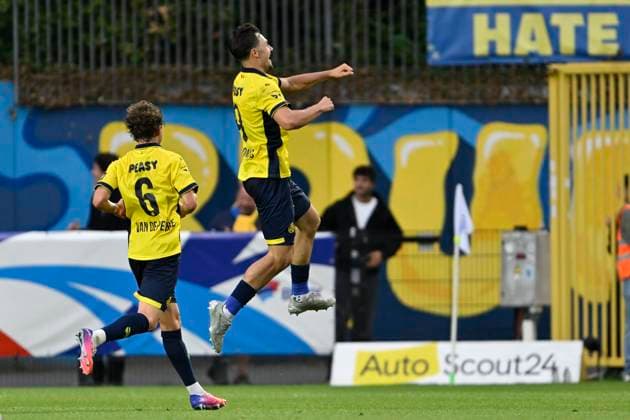Royale Union Saint-Gilloise v RSC Anderlecht - Jupiler Pro League BRUSSELS, BELGIUM - AUGUST 30 : Biondic Mateo forward of Royale Union Saint-Gilloise celebrates scoring a goal during the Jupiler Pro League match between Royale Union Saint-Gilloise and RSC Anderlecht on August 30, 2026 in Brussels, Belgium, 30 08 2026 Brussels Belgium  Copyright: xDhax