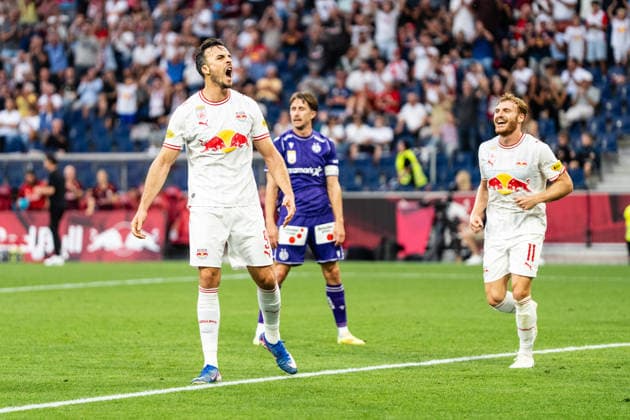 SOCCER - BL, RBS vs A.Wien SALZBURG,AUSTRIA,30.AUG.26 - SOCCER - ADMIRAL Bundesliga, Red Bull Salzburg vs FK Austria Wien. Image shows the rejoicing of Haris Tabakovic (RBS).  GEPAxpictures xJulioxArellano