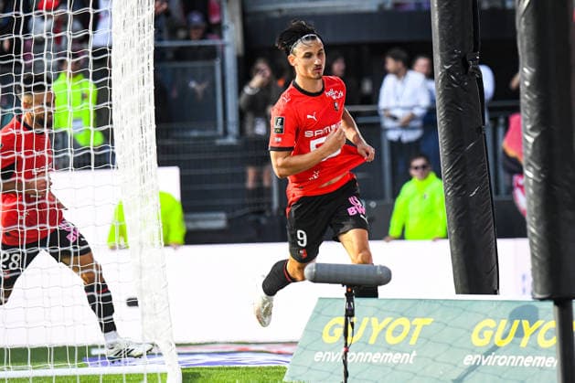FOOTBALL : Stade Rennais vs Le Mans FC - Ligue 1 - JournÃ e 2 - 30 08 2026 Joie des joueurs du Stade Rennais aprÃ s le but de Esteban Lepaul (Stade Rennais) RennesFrance  Copyright: xBaptistexAutissierx
