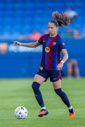 Spanish LigaF: FC Barcelona, Barca v Tenerife Femenino in Sant Joan Despi, Spain. Sant Joan Despi, Spain, 30, August, 2026. FC Barcelona woman player Martina Fernandez (24) during LigaF match between FC Barcelona and Tenerife Feminine in Johan Cruyff Stadium, Sant Joan Despi, Spain, on August 30, 2026. Sant Joan Despi Johan Cruyff Stadium Barcelona Spain