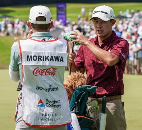August 30, 2026, Atlanta, Georgia, USA: Collin Morikawa (USA)(R) on the putting range before the final round of the 2026 TOUR Championship at East Lake Golf Club. PGA, Golf Herren 2026: TOUR Championship - Final Round  - ZUMAw109 20260830_fap_w109_004 Copyright: xDebbyxWongx