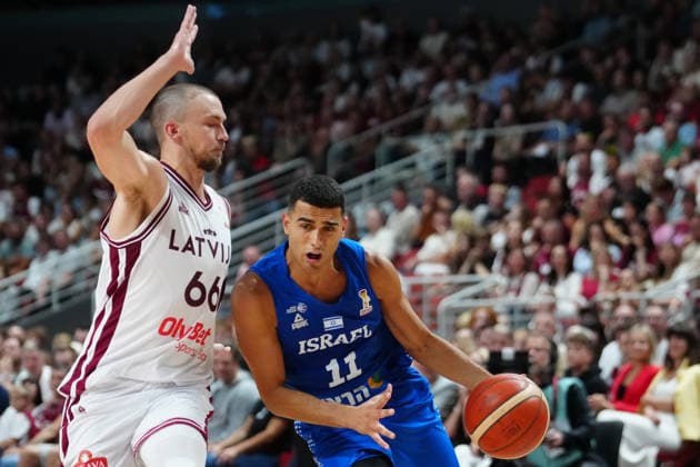 August 30, 2026, Riga, Latvija: KRISTERS ZORIKS (L) of Latvia vies with YAM MADAR of Israel during the FIBA Basketball World Cup 2027 European Qualifiers Second Round Ã‚Â· Group K match between Latvia and Israel at Xiaomi Arena, in Riga, Latvia, August 30, 2026 FIBA Basketball World Cup 2027 European Qualifiers Second Round Ã‚Â· Group K Match Between Latvia And Israel  - ZUMAp305 20260830_zip_p305_038 Copyright: xEdijsxPalensx