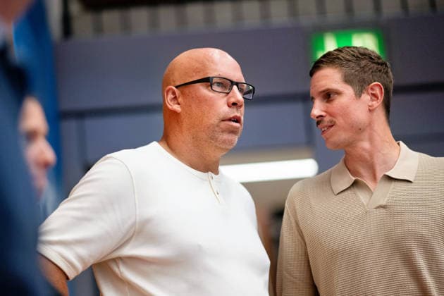 Axel Kromer, HBW Balingen Weilstetten, Managing Director, on the left, and Felix Koenig, HBW Balingen Weilstetten, Managing Director, HBW Balingen Weilstetten vs. Handball Club Hamburg, GER, Opel 1 Handball Bundesliga, Championship, Matchday 1, 2026–2027 Season, August 30, 2026, Eibner Press Photo: Andreas Ulmer, BW Balingen Weilstetten vs. Handball Club Hamburg, GER, Opel 1 Handball Bundesliga, Championship, Matchday 1, 2026–2027 Season, August 30, 2026, Balingen Copyright: xEibner-Pressefoto AndreasxUlmerx EP_AUR