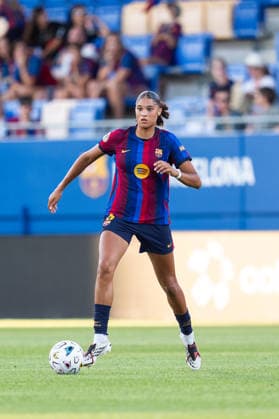 Spanish LigaF: FC Barcelona, Barca v Tenerife Femenino in Sant Joan Despi, Spain. Sant Joan Despi, Spain, 30, August, 2026. FC Barcelona woman player Sydney Schertenleib (6) action during LigaF match between FC Barcelona and Tenerife Feminine in Johan Cruyff Stadium, Sant Joan Despi, Spain, on August 30, 2026. Sant Joan Despi Johan Cruyff Stadium Barcelona Spain