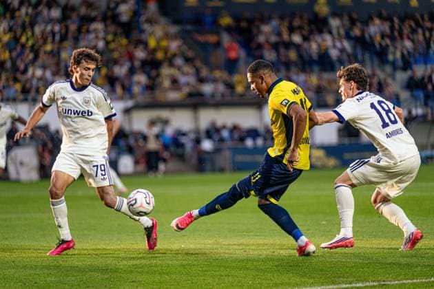 Union s Guilherme Smith pictured during a soccer match between Union Saint-Gilloise and RSC Anderlecht, Sunday 30 August 2026 in Brussels, on day 4 of the 2026-2027 Jupiler Pro League first division of the Belgian championship. EMILExWINDAL  x184774384x