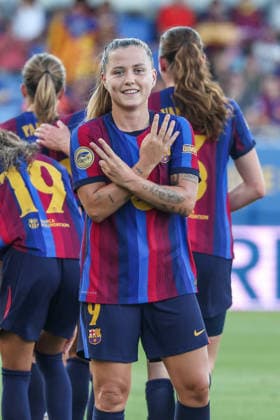 Spain - Liga F Moeve - FC Barcelona, Barca vs CA Tenerife - 30 08 2026 SPAIN, BARCELONA, AUGUST 30. Claudia Pina of FC Barcelona celebrates after scoring her team s opening goal during the La Liga F Moeve match between FC Barcelona and CA Tenerife, on August 30, 2026 at Estadi Johan Cruyff in Barcelona, Spain. Photo by Manuel Blondeau AOP.Press Barcelona Estadi Johan Cruyff Catalunya Spain Copyright: x ManuelxBlondeau AOP.Pressx AOP20260830-005