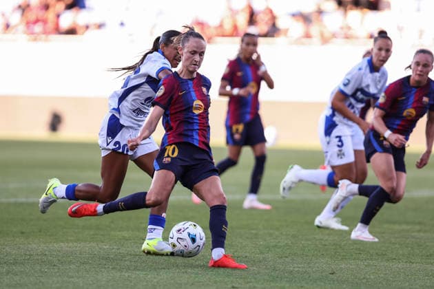 August 30, 2026, Sant Joan Despi, Barcelona, Spain: Caroline Graham of FC Barcelona, Barca shoot to goal during the Spanish Women league, Liga F, football match played between FC Barcelona and Costa Adeje Tenerife at Johan Cruyff Stadium on August 30, 2026 in Sant Joan Despi, Barcelona. Sant Joan Despi Spain - ZUMAa181 20260830_zaa_a181_205 Copyright: xJavierxBorregox