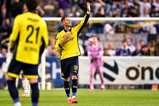 Royale Union Saint-Gilloise v RSC Anderlecht - Jupiler Pro League BRUSSELS, BELGIUM - AUGUST 30 : Florucz Raul Alexander forward of Royale Union Saint-Gilloise celebrates after scoring a goal to make it 3-0 during the Jupiler Pro League match between Royale Union Saint-Gilloise and RSC Anderlecht on August 30, 2026 in Brussels, Belgium, 30 08 2026 Brussels Belgium  Copyright: xTomasxSiskx