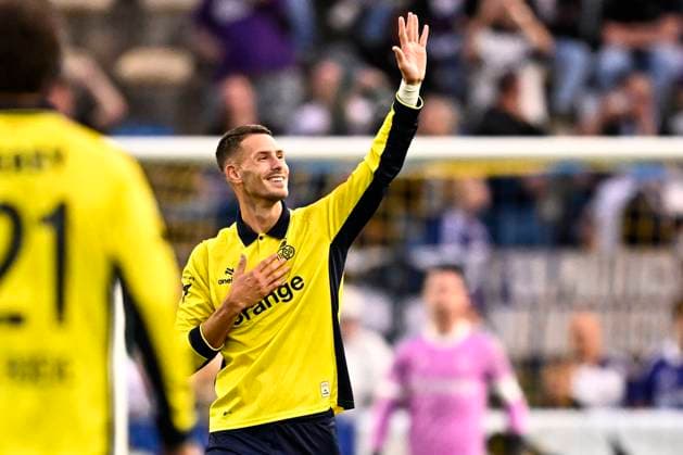 Royale Union Saint-Gilloise v RSC Anderlecht - Jupiler Pro League BRUSSELS, BELGIUM - AUGUST 30 : Florucz Raul Alexander forward of Royale Union Saint-Gilloise celebrates after scoring a goal to make it 3-0 during the Jupiler Pro League match between Royale Union Saint-Gilloise and RSC Anderlecht on August 30, 2026 in Brussels, Belgium, 30 08 2026 Brussels Belgium  Copyright: xTomasxSiskx