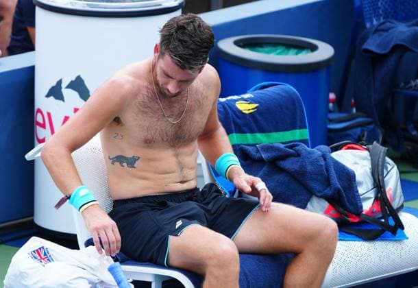 Cameron Norrie tattoo detail 2026 US Open, Day One, USTA Billie Jean King National Tennis Center, New York, USA - 30 Aug 2026New York USTA Billie Jean King National T New York (NY) United States of America EDITORIAL USE ONLY No use with unauthorised audio, video, data, fixture lists, club league logos or live services. Online in-match use limited to 120 images, no video emulation. No use in betting, games or single club league player publications.  Copyright: xJavierxGarcia Shutterstockx 17124546al