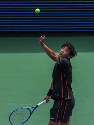US Open tennis tournament - Day 1 Coleman Wong of Hong Kong serves against Tommy Paul of the USA during the Men™s Singles round one of the US Open Tennis Championships at the USTA Billie Jean King National Tennis Center in Flushing Meadows, New York, USA, 30 August 2026. The 2026 US Open tournament runs from 23 August through 13 September. FLUSHING MEADOWS NEW YORK United States  Copyright: xOlgaxFedorovax