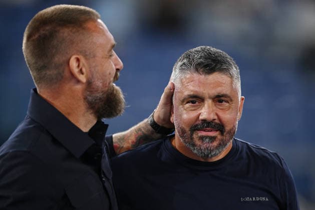 As Roma 30 08 2026 - campionato di calcio serie A Lazio-Genoa foto Antonello Sammarco Image nella foto: Gennaro Gattuso-Daniele De Rossi 