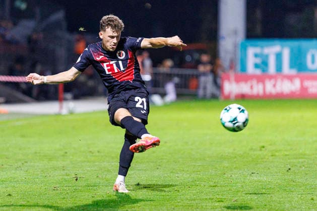 KOELN, GERMANY - AUGUST 30, 2026: Lucas Wolf (FC Viktoria Köln, 21) during the 3rd division match on gameday 3 between Viktoria Koeln vs. Preußen Muenster at the Sportpark Hoehenberg on August 30, 2026 in Koeln, Germany. DFL REGULATIONS PROHIBIT ANY USE OF PHOTOGRAPHS AS IMAGE SEQUENCES AND OR QUASI-VIDEO. Nordrhein-Westfalen Germany Copyright: xLeahxKohringx