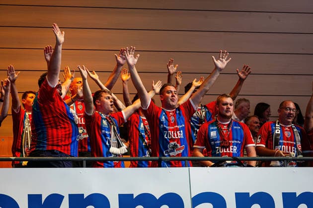August 30, 2026, xovx, Opel Handball Bundesliga, HSG Wetzlar vs. SG BBM Bietigheim Away fans of SC BBM Bietigheim, Wetzlar, Buderus Arena, Hesse, Germany, DE