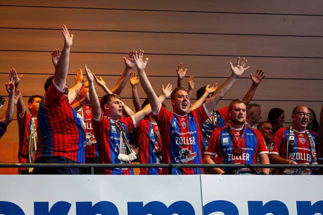 August 30, 2026, xovx, Opel Handball Bundesliga, HSG Wetzlar vs. SG BBM Bietigheim Away fans of SC BBM Bietigheim, Wetzlar, Buderus Arena, Hesse, Germany, DE