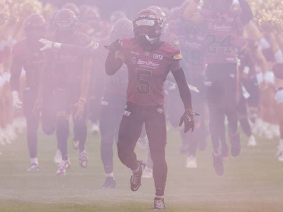 5 Nazir Streater (Strong Saftey) Rhein Fire walk on field Rhein Fire vs Alpine Rams, Panthers Wroclawl, American Football League Europe, Semi Final, 2026, 30.08.2026, Duisburg Schauinsland-Reisen-Arena Germany Copyright: xPFA ChristopherxMettkenx
