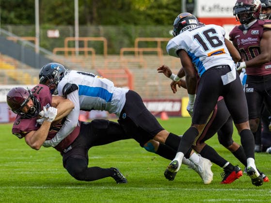 Rhein Fire vs Alpine Rams, Panthers Wroclawl, American Football League Europe, Semi Final, 2026, 30.08.2026, Duisburg Schauinsland-Reisen-Arena Germany Copyright: xPFA ChristopherxMettkenx