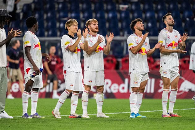 SOCCER - BL, RBS vs A.Wien SALZBURG,AUSTRIA,30.AUG.26 - SOCCER - ADMIRAL Bundesliga, Red Bull Salzburg vs FK Austria Wien. Image shows the rejoicing of RBS.  GEPAxpictures xJulioxArellano