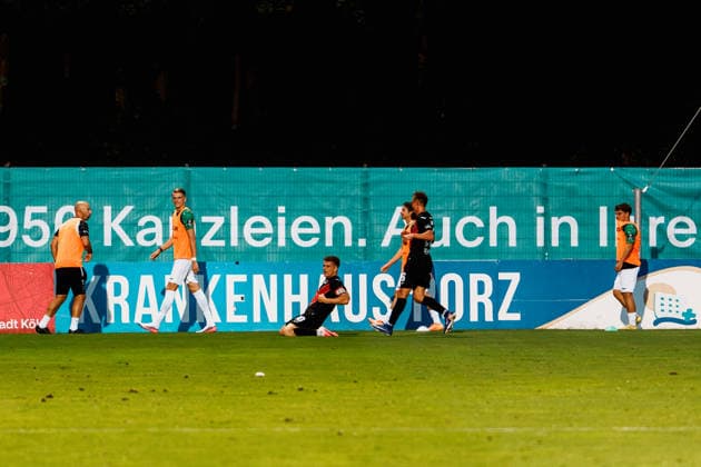 Germany Men s Soccer 3rd Division 2026–2027, Matchday 3: FC Viktoria Köln vs. SC Preußen Münster; Cheers in Cologne after a goal by David Otto of FC Viktoria Köln; 10–3 to 1 Copyright: xThiemoxRudolphx