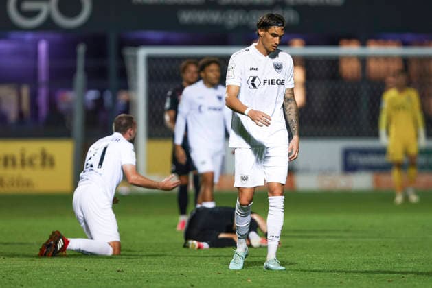 Antonio Tikvic of SC Preussen Münster looks dejected during the 3. Liga match between Viktoria Köln and Preussen Münster at Sportpark Höhenberg on August 30, 2026, in Cologne, Germany. Photo by Oliver Kaelke, DeFodi Images. Antonio Tikvic of SC Preussen Muenster looks dejected during the 3. Liga match between Viktoria Cologne and Preussen Muenster at Sportpark Höhenberg on August 30, 2026 in Cologne, Germany Photo by Oliver Kaelke DeFodi Images DFB DFL REGULATIONS PROHIBIT ANY USE OF PHOTOGRAPHS AS IMAGE SEQUENCES AND OR QUASI-VIDEO Photo by Oliver Kaelke DeFodi Images