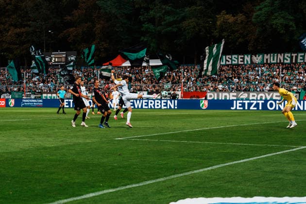 Germany Men s Soccer 3rd Division 2026–2027, Matchday 3: FC Viktoria Köln vs. SC Preußen Münster, Cologne; Charalambos Makridis (SC Preußen Münster), 14 scoring chances, attempts, offsides Copyright: xThiemoxRudolphx