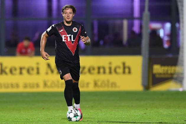 Soccer, 3rd Division, Matchday 3: FC Viktoria Köln vs. SC Preußen Münster on August 30, 2026, at Sportpark Höhenberg in Cologne. Tobias Eisenhuth, Cologne. DFB regulations prohibit any use of photographs as image sequences and or quasi-video. xRx