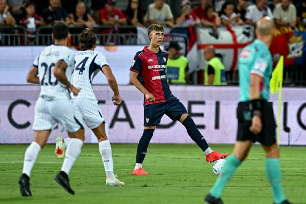 Cagliari s Juan Martin Rodriguez Camejo in action during the Serie A soccer match between Cagliari Calcio and F.C. Internazionale at the Unipol Domus in Cagliari, Sardinia - Sunday 30th august 2026. - Soccer  Copyright: xGianlucaxZuddas LaPressex