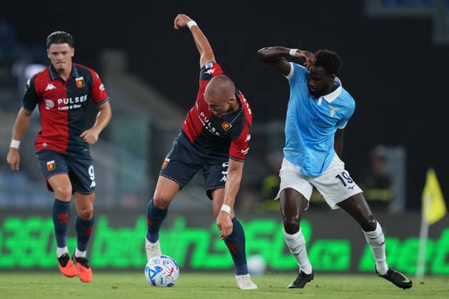 Lazio™s Boulaye Dia Genoa™s Leo Ostigard during the Serie A EniLive soccer match between Lazio and Genoa at the Rome s Olympic stadium, Italy - Sunday August 30, 2026 - Soccer ( Photo by Alfredo Falcone LaPresse )  Copyright: xAlfredoxFalcone LaPressex