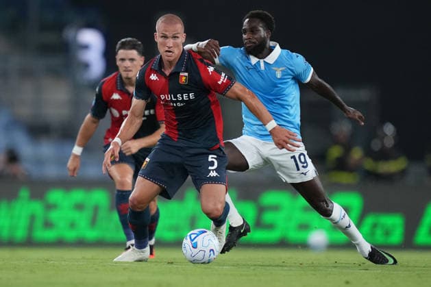 Lazio™s Boulaye Dia Genoa™s Leo Ostigard during the Serie A EniLive soccer match between Lazio and Genoa at the Rome s Olympic stadium, Italy - Sunday August 30, 2026 - Soccer ( Photo by Alfredo Falcone LaPresse )  Copyright: xAlfredoxFalcone LaPressex