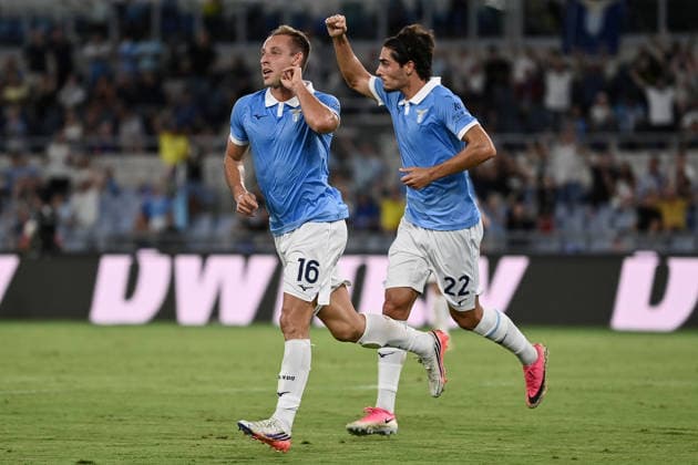 As Roma 30 08 2026 - campionato di calcio serie A Lazio-Genoa foto Antonello Sammarco Image nella foto: esultanza gol Davide Frattesi 